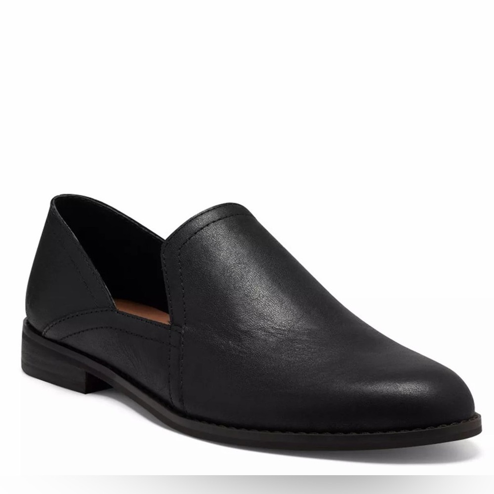 Lucky Brand Ellopy Loafer Women’s Size 6 Black Leather Comfortable Slip-On Flat